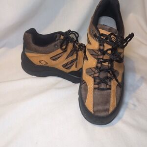 Apex Men's V751 Hiker Size 9 Wide Shoes Tan/Black Leather Hiking Excellent